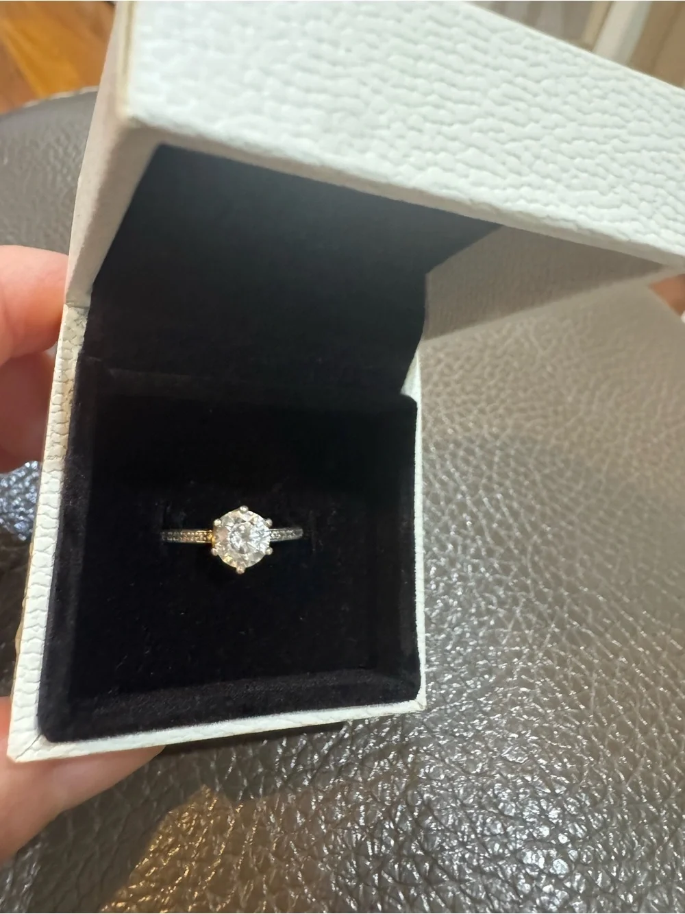 Pandora Silver Halo Ring with Clear Center Stone - Silver size 6